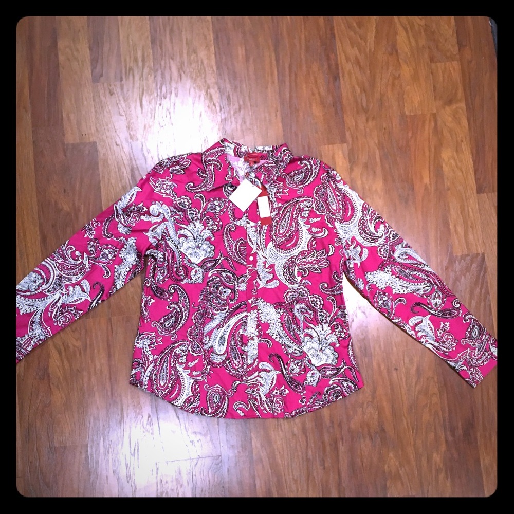 Talbots stretch cotton sateen blouse